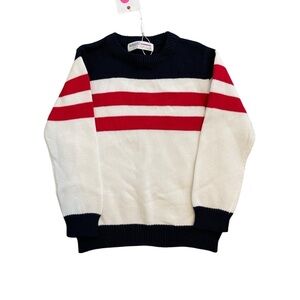 Minoti Unisex Kids Red, White And Navy Sweater Size 3-4years